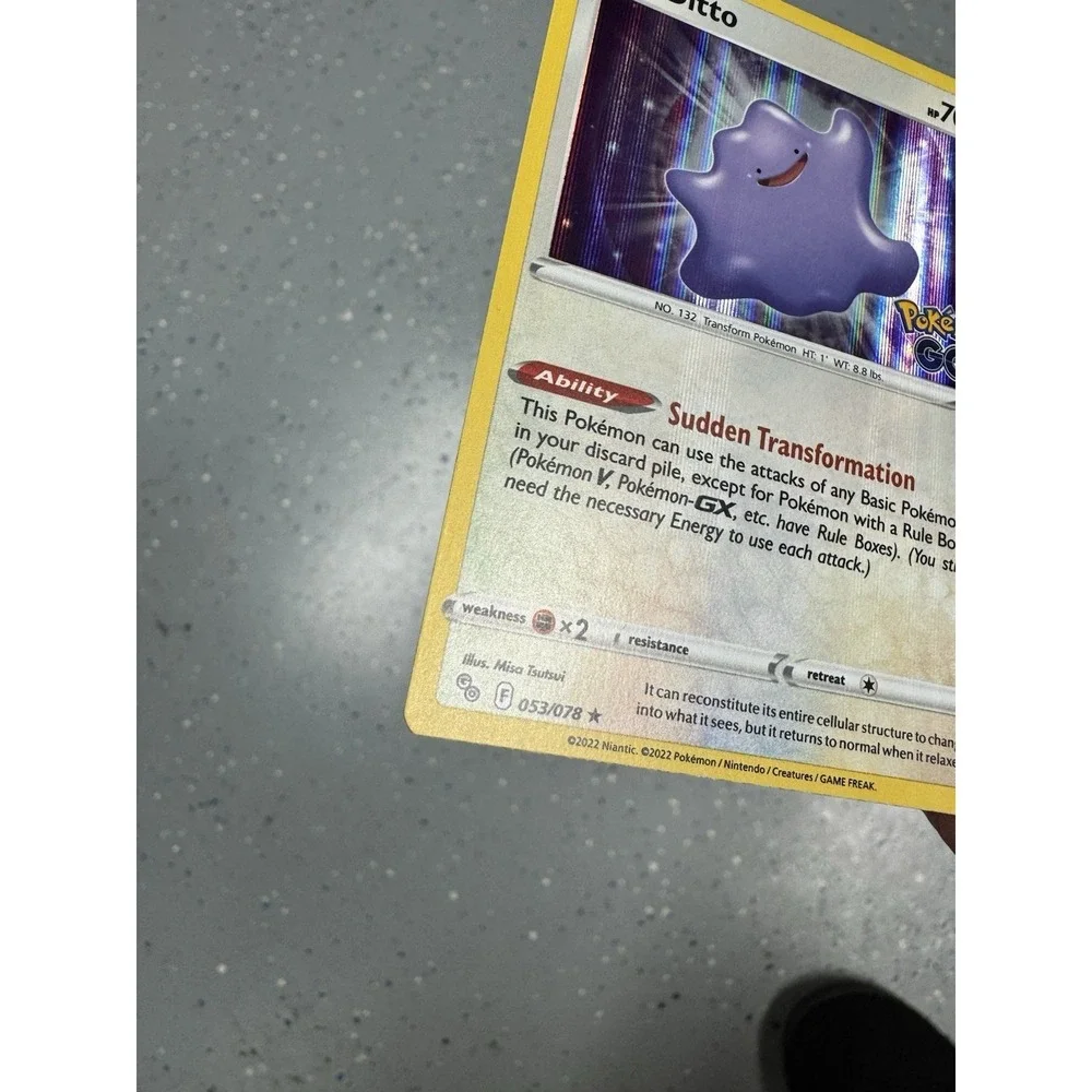 Pokemon GO Ditto 053/078 HOLO BLEED ERROR✨ Holo Rare Pokemon Holo NM/M clean!